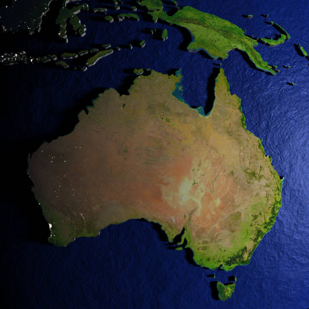 istock Australia on model of Earth with embossed land 652490986