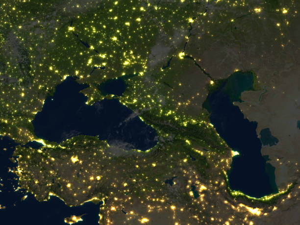 istock Caucasus region at night on planet Earth 652494438