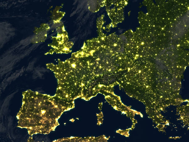 istock Europe at night on planet Earth 652494446