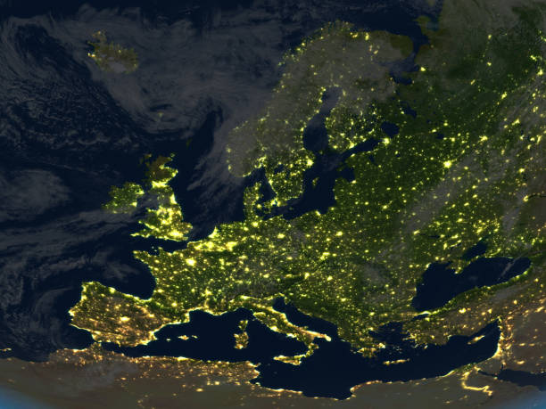 istock Europe at night on planet Earth 652494448