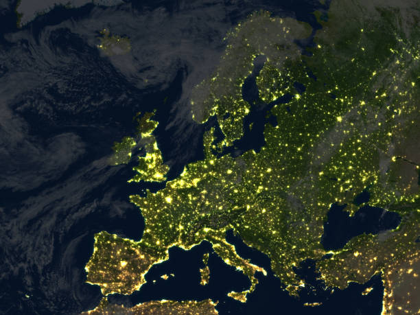 istock Europe at night on planet Earth 652494460