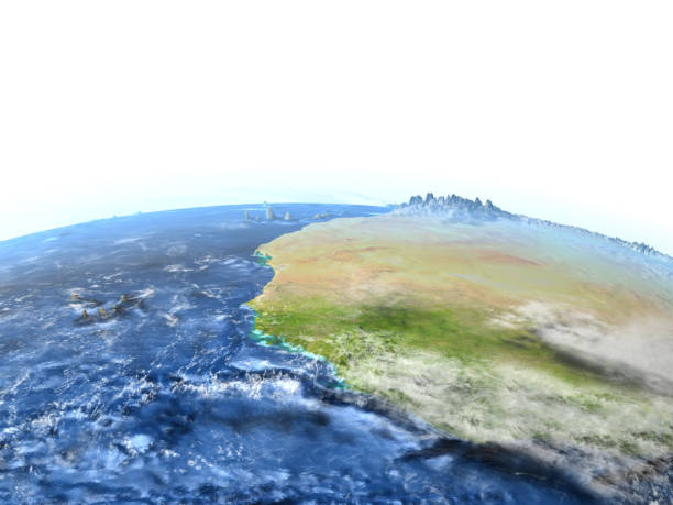 istock Western Africa on Earth - visible ocean floor 652494510