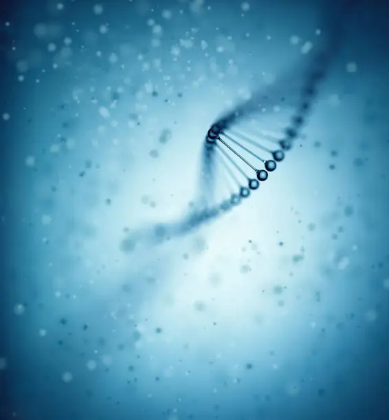 Dna structure isolated over blue background