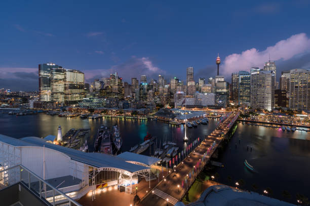 istock Night scene of Darling Harbour 652553560