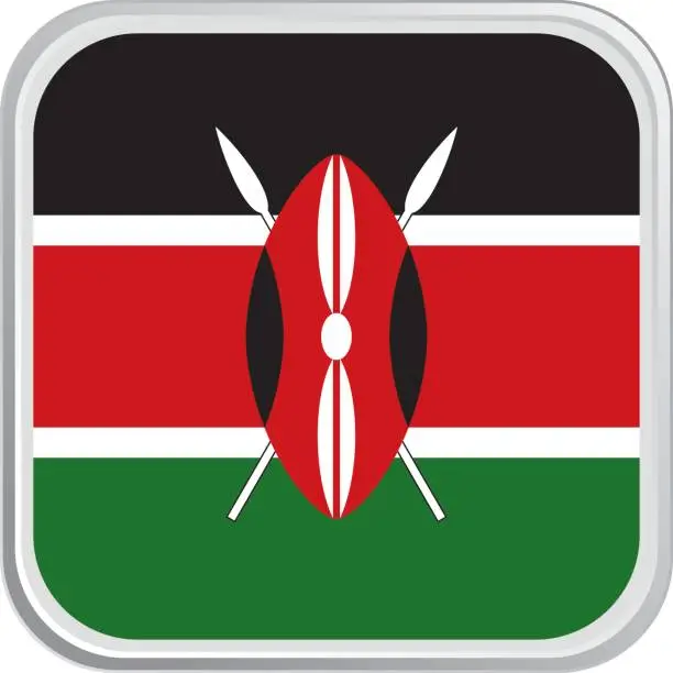 Vector illustration of Flag Kenya