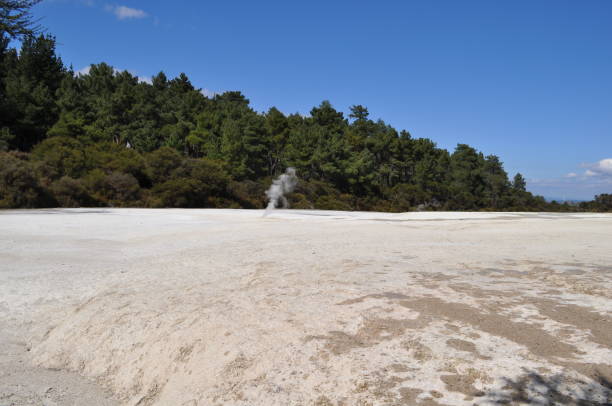 wai-o-tapu, nueva zelanda - new zealand geyser champagne park fotografías e imágenes de stock