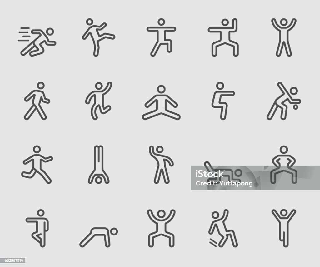 Human action line icon Icon Symbol stock vector