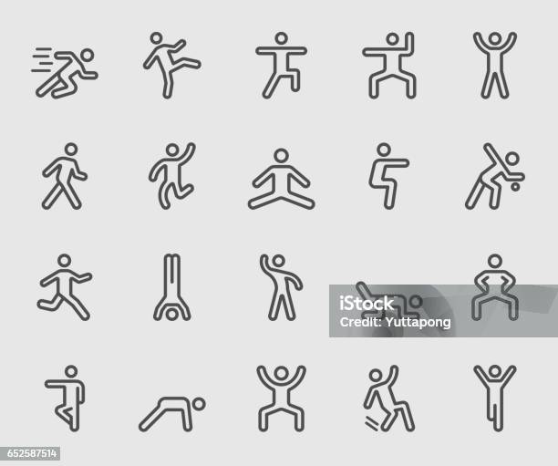 Human Action Line Icon Stock Illustration - Download Image Now - Icon Symbol, Running, Walking