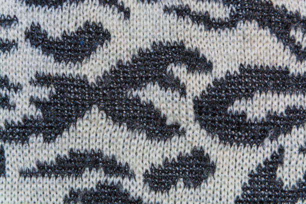 istock Abstract black and white texture, background of knitted woolen cloth 652591174