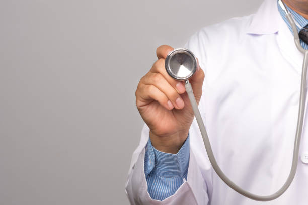 istock Doctor, patient, medical on gray background. 652601576