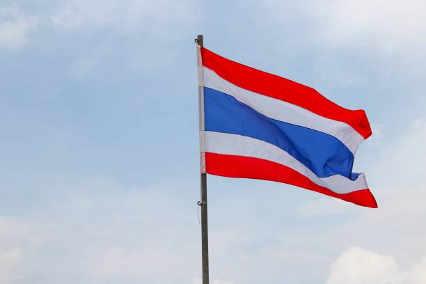 istock Thai flag, waving in the wind with beautiful 652602312