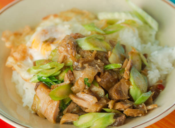 istock Thai food , Fried pork with kale vegetable , Rice and Fried egg 652609624