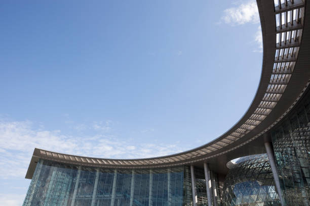istock modern buildings with glass wall from low angle 652620454