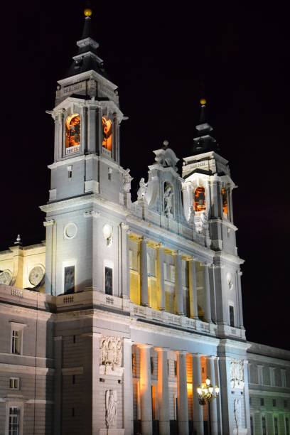 istock Almudena Cathedral by night - Madrid, Spain 652625494