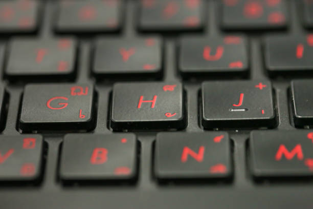 istock Close up to laptop keyboard which shows some keys 652628922