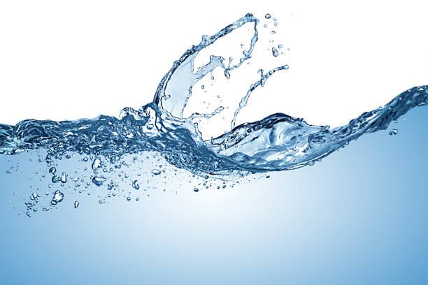 splash de onda azul agua pura - agua purificada fotografías e imágenes de stock