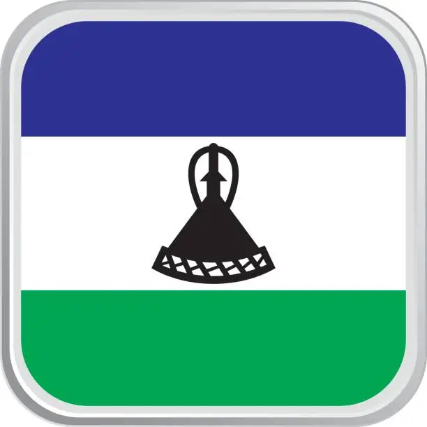 Vector illustration of Flag Lesotho