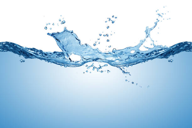 blue pure water wave splash stock photo