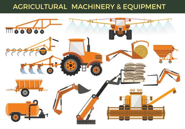 ilustrações de stock, clip art, desenhos animados e ícones de agricultural machinery - grade de lavoura