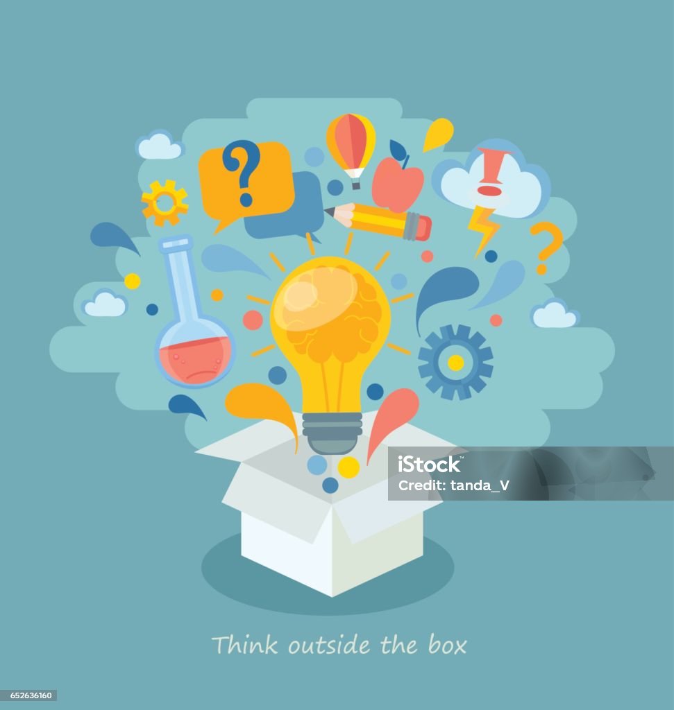 Think outside the box, vector illustration. Think outside the box vector illustration. EPS 10. Ideas stock vector