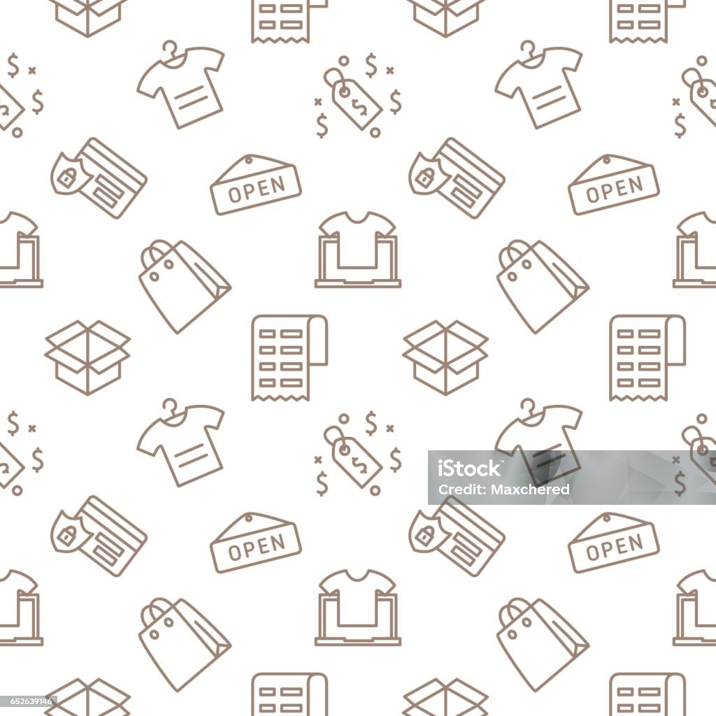 Ecommerce Shop Seamless Pattern Vector Background Stock Illustration ...