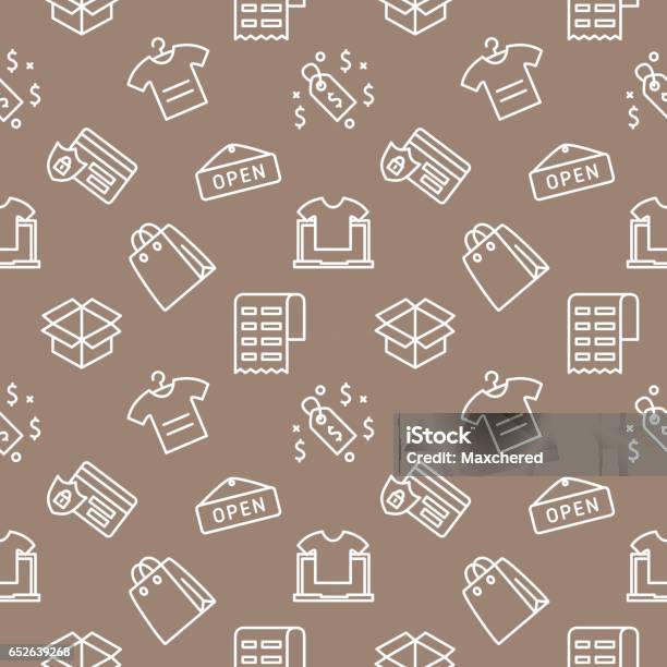 Ecommerce Shop Seamless Pattern Vector Background Stock Illustration ...