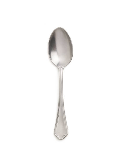 Spoon satin Isolated on white background, top view teaspoon stock pictures, royalty-free photos & images