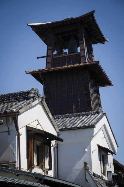 'Tokino Kane (Kawagoe Bell Tower)' in old town, Kawagoe, Japan stock photo