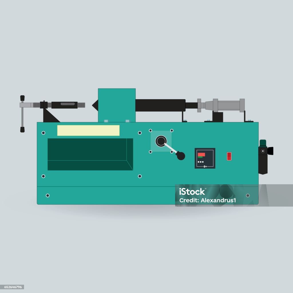 Machine for repair Stand for the restoration of ball bearings. Machine for repair of bearings. Conveyor Belt stock vector