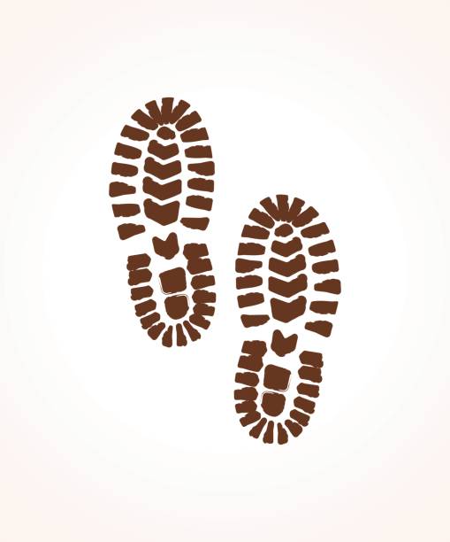 Footprint Grunge Footprints. printout stock illustrations
