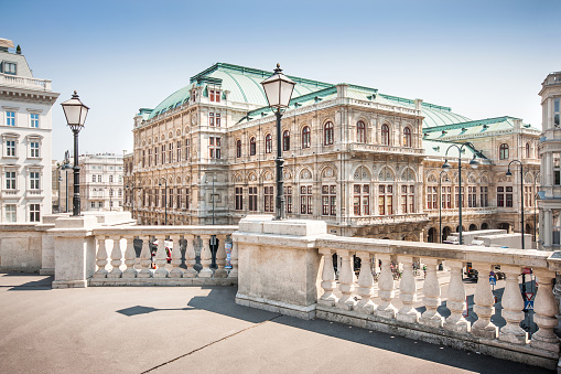 Beautiful view of Wiener Staatsoper (Vienna State Opera) in Vienna, Austria