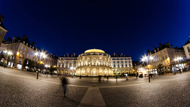 Paris, France - January 05, 2010: Palais Garnier Theatre and Opera House Cultural Landmark in City Centre at Night.