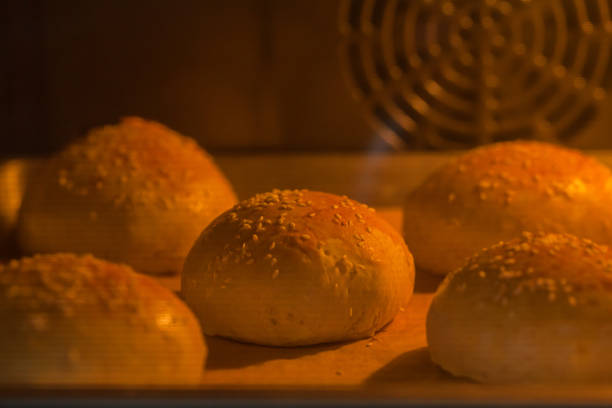 Tasty homemade buns with sesame