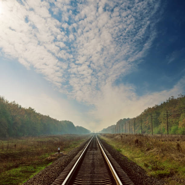 istock railroad to horizon and dramatic sky 652660700
