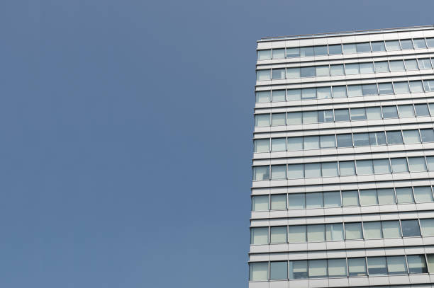 istock Modern Building with Blue Sky Background Copy Space on the Left / Commercial Concept / Growing Business / Risk Management / Success Project /Future Brightened and Big Dream/Corporate Strategy 652664504