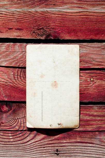 istock Blank vintage postcard on wood wall 652666976