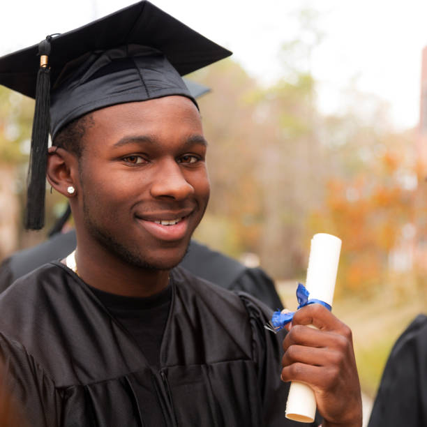 istock African descent college student at college graduation. 652669948