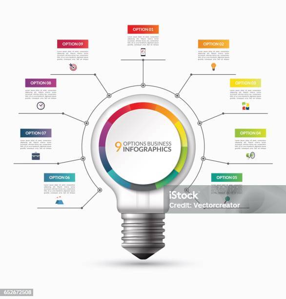 Infographic582 Stock Illustration - Download Image Now - Number 9, Infographic, Steps