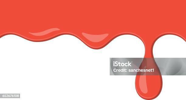 One Red Drips Red Drips Stock Illustration - Download Image Now - Fun, Shape, Vector ...