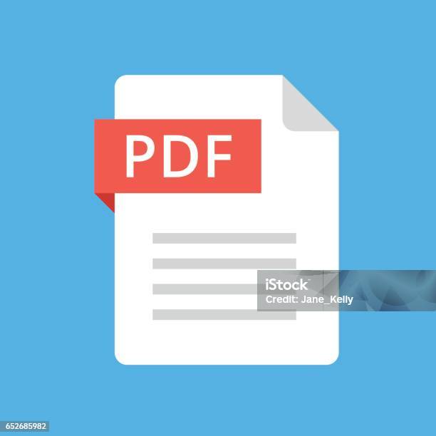 Pdf File Icon Flat Design Graphic Illustration Vector Pdf Icon Stock Illustration - Download Image Now