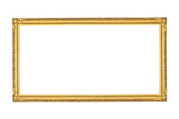istock antique golden frame isolated on white background.Gold frame isolated. 652686130
