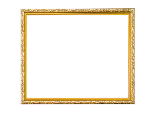 istock antique golden frame isolated on white background.Gold frame isolated. 652686220