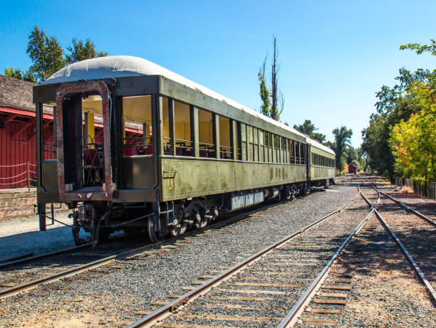 istock Railroad Passenger Cars On Siding 652696010