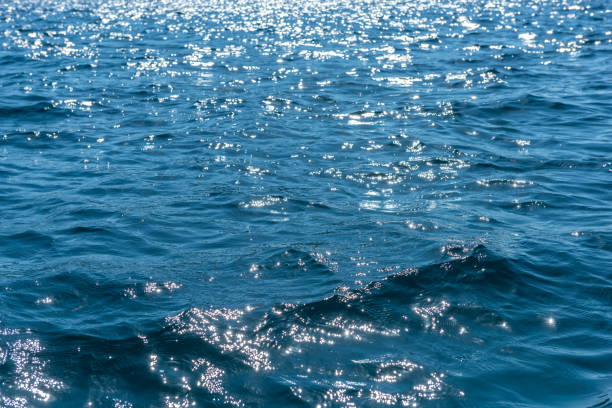 istock Shining blue sea water ripple background 652696014