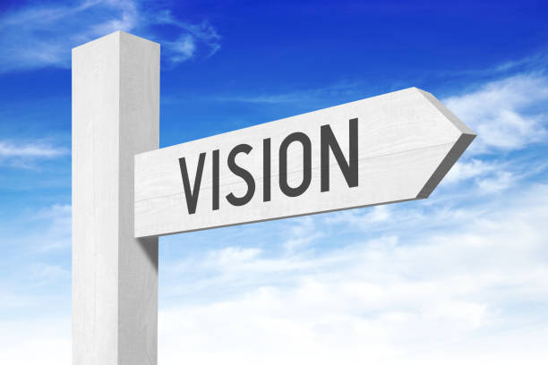 istock Vision - white wooden signpost with one arrow 652705094