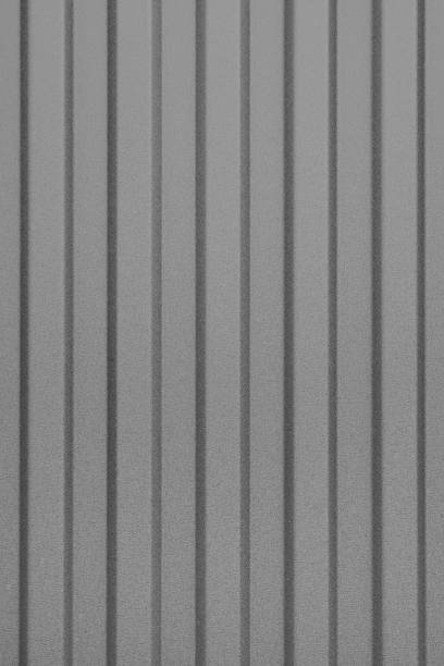 istock Gray corrugated sheet of metal . Pattern, abstract background. 652708300
