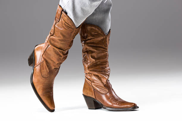 istock Legs in Jeans and Cowboys Boots 652708374