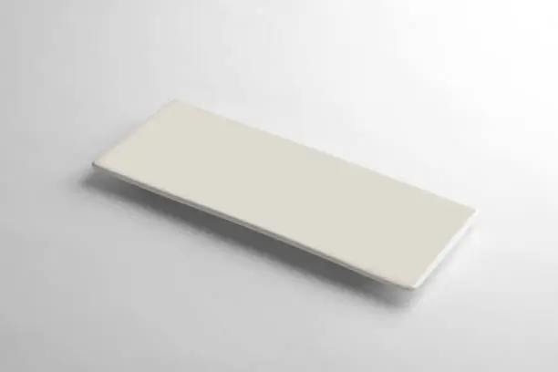 Empty white plate for sushi on white background