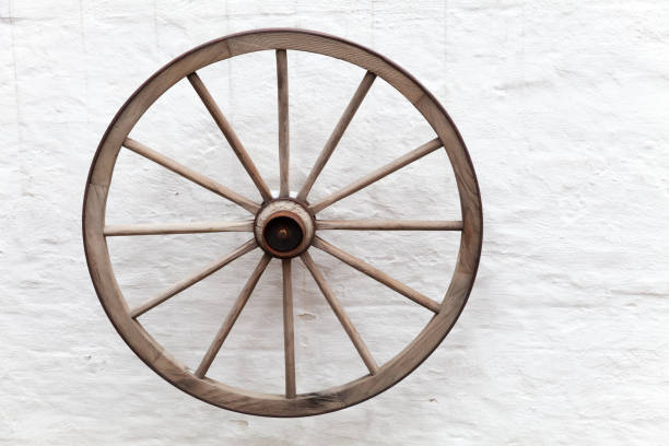 istock Old wooden cart wheel 652709170