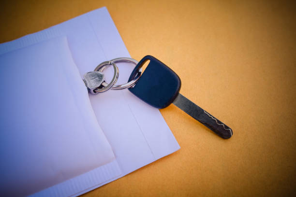 istock Car key in envelope.  business concept. 652711334